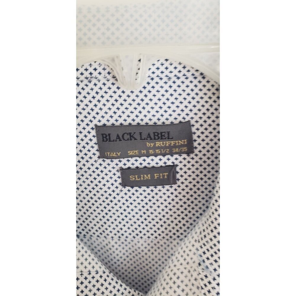 BLACK LABEL BY RUFFINI MEN'S SLIM DRESS SHIRT SZ 15-15.5 /34-35 MADE IN ITALY - Picture 3 of 6